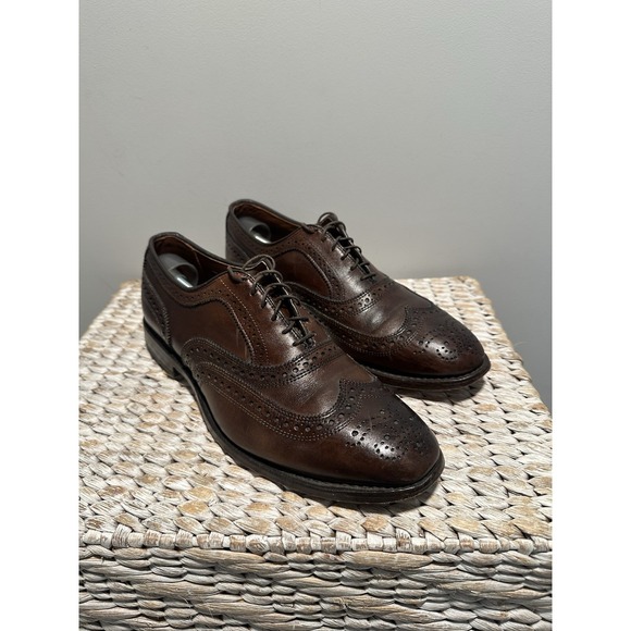 Allen Edmonds McAllister Men's Brown Leather Wingtip Oxfords Size 8.5 Made USA